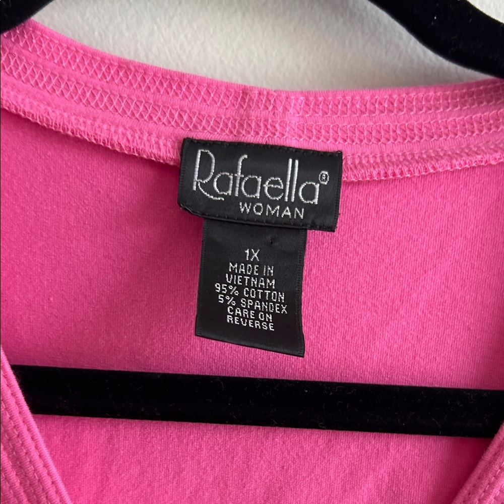 Pink Button-Up Cardigan 1X Rafaella - Picture 2 of 4